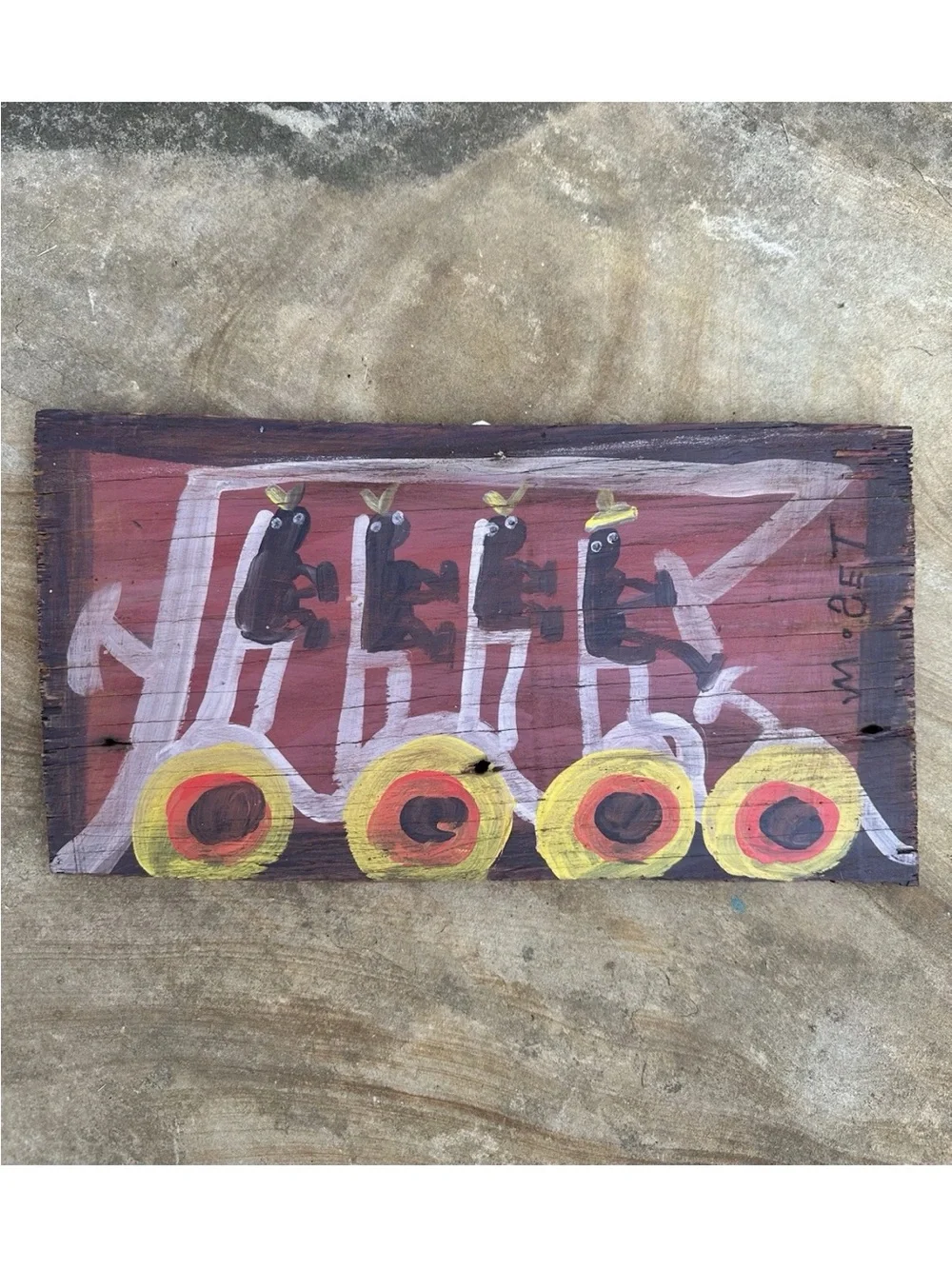 Mose Tolliver, Signed MoseT Original Painting, Alabama Folk Outsider Art, Bus